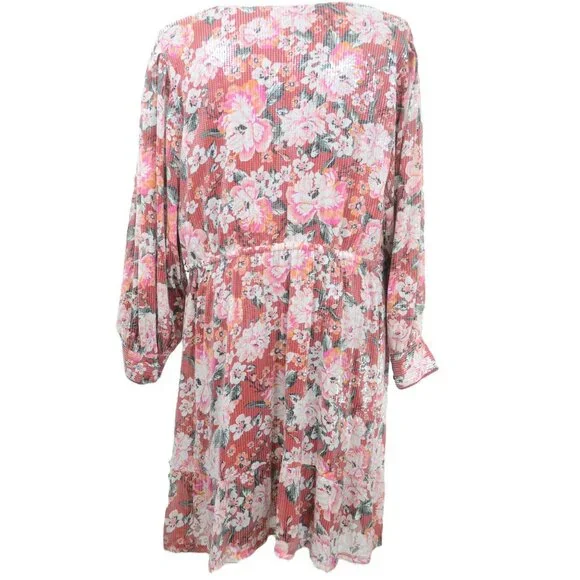 NWT LC Lauren Conrad Floral Sequin Mini Dress Women's Size 3X - Picture 7 of 10